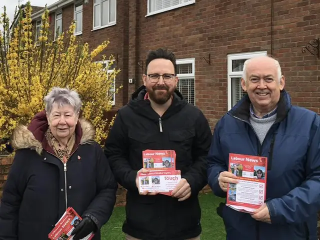 Cllr Christine Forehead, Hefin David, and Wayne David