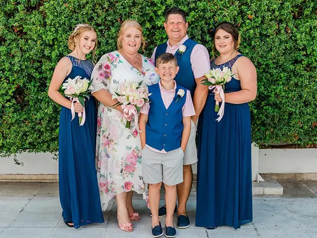 Gemma Morgan with her husband and three children