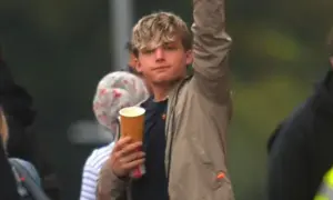 Oscar Hartland during Gavin and Stacey filming