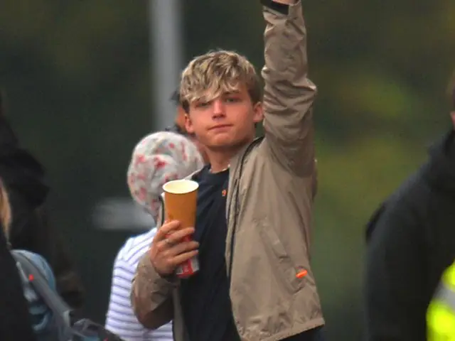 Oscar Hartland during Gavin and Stacey filming
