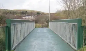 The footbridge over the Rhymney River
