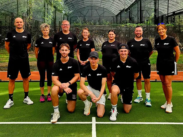 A picture of the Smash Padel Cardiff team. New padel courts will soon open at Llandaff Fields