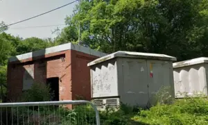 Substation near The Square, Abertridwr, pictured in June 2025