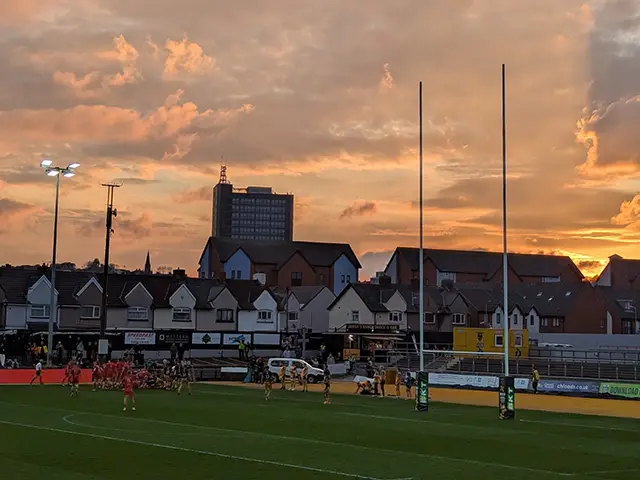 Dragons during their URC clash with Ulster at Rodney Parade in March 2025