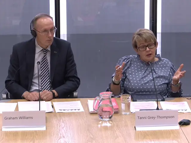Sport Wales director Graham Williams, and chair Tanni Grey Thompson