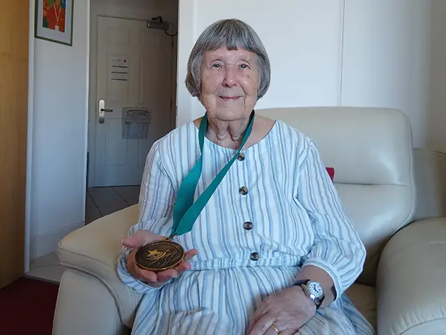 Mary Gittins with her Paralympic bronze medal