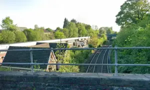 Site of the former Caerleon Railway Station, pictured in April 2025