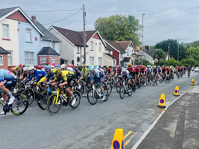 Riders passing Pontygwindy Road in Caerphilly