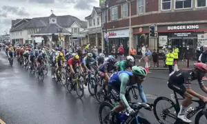 The Tour of Britain came through Caerphilly town centre