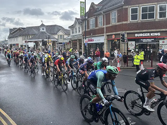 The Tour of Britain came through Caerphilly town centre