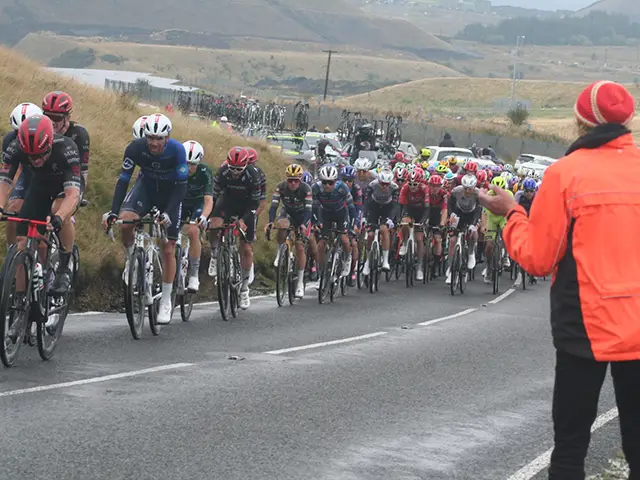 Cyclists making their way through the Darran Valley