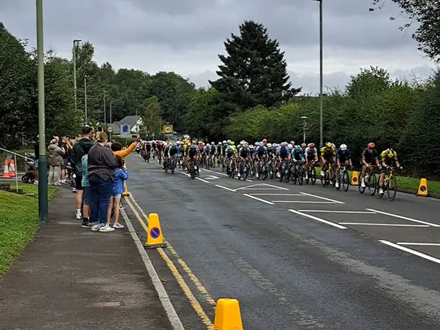 The Tour of Britain passing through Llanbradach