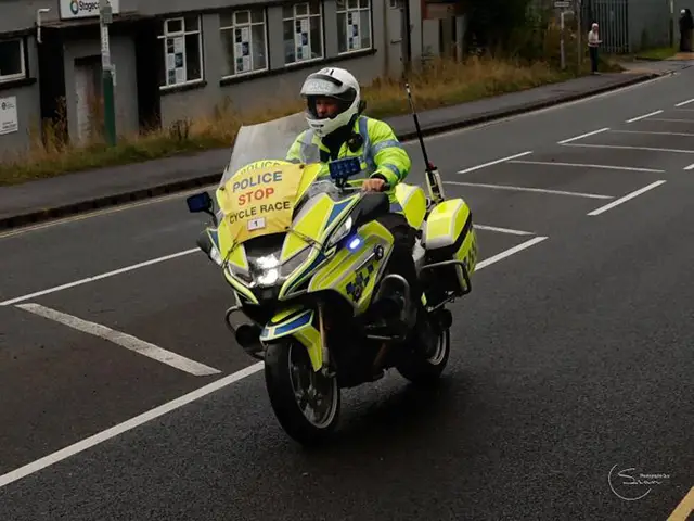 The cyclists were given a police escort as a series of rolling road closures were in place during the race