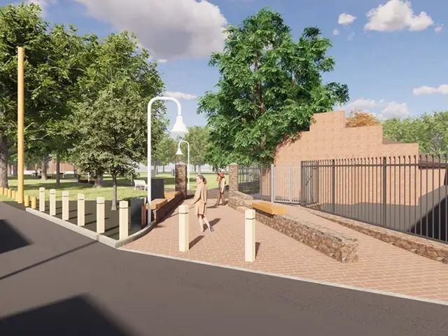 Artist impression of proposed improvements to Dafydd Williams Park, Caerphilly