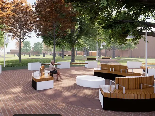 Artist impression of proposed improvements to Dafydd Williams Park, Caerphilly