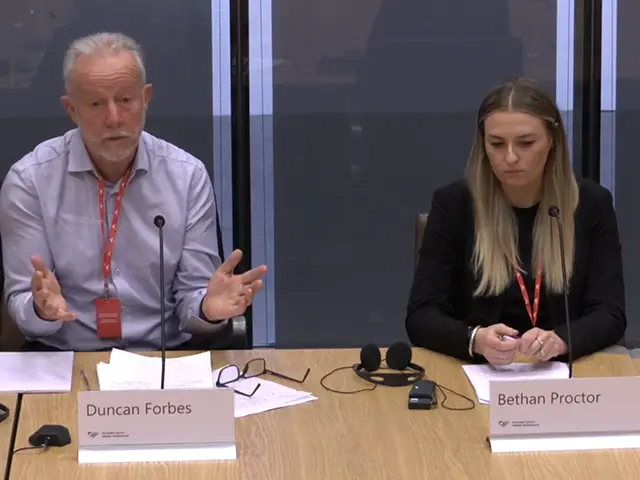 Duncan Forbes, chief executive of Trivallis housing association, and CHC head of policy Bethan Proctor