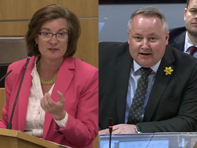 First Minister Eluned Morgan and Welsh Conservative group leader Darren Millar