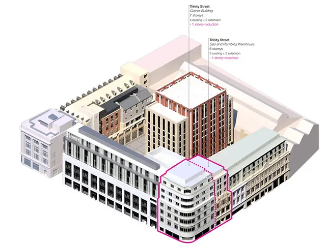 Plans for the redevelopment of Howells department store in Cardiff city centre show that it will include an 11 storey tower block near historic buildings