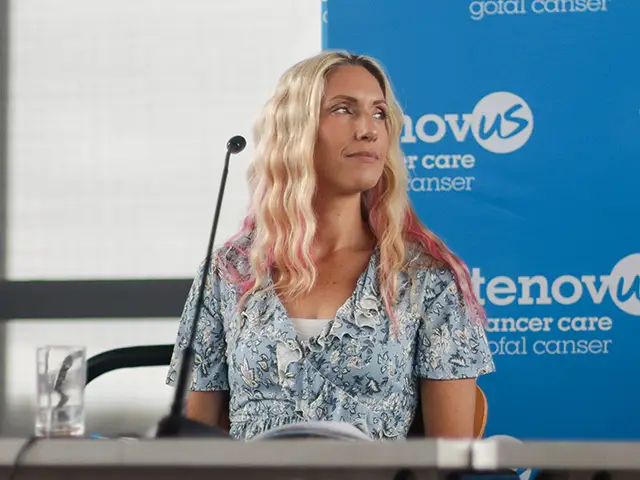 Jessica Mason at an event in the Senedd over the summer