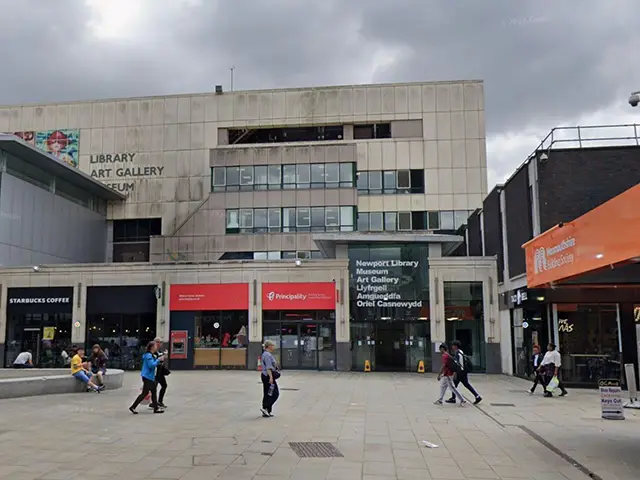 Newport Central Library, pictured in July 2024