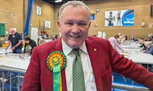 Plaid Cymru candidate Linsday Whittle at the count