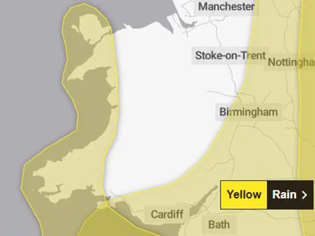 A yellow weather warning for rain has been issued by the Met Office for Thursday October 23