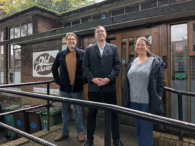 Ed and Angela Crabtree with Cllr Jamie Pritchard, centre