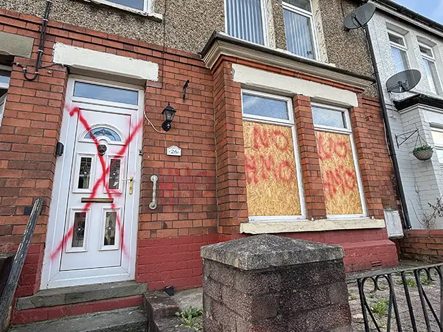 Criminal damage at the proposed HMO on Albany Road, Blackwood