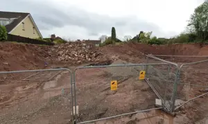 The application site as seen from Allt Yr Yn View, Newport, pictured in April 2023