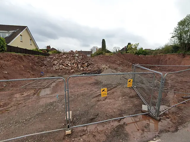 The application site as seen from Allt Yr Yn View, Newport, pictured in April 2023