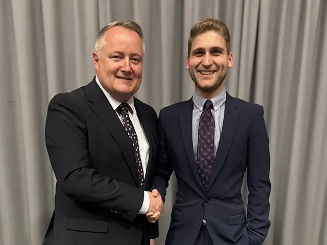 Welsh Conservative candidate Brandon Gorman, right, with Welsh leader Darren Millar