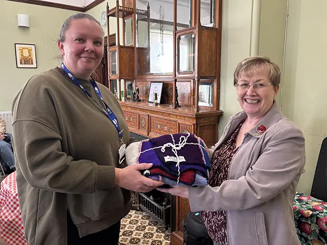 Kirstie James, community development officer at Caerphilly County Borough Council, left, with Cllr Carol Andrews