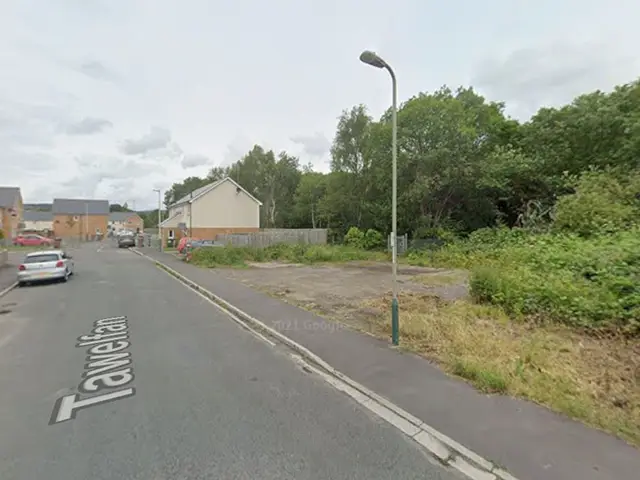 The site of the former Nelson and Llancaiach Railway Station on Tawel Fan, pictured in July 2021