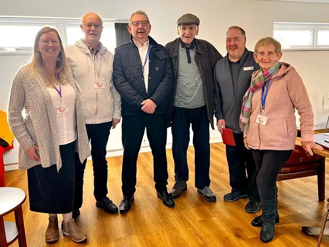 From left: Wendy Jones, Mark Jones, Cllr David Davies, Tony Wintle, Stephen Willey, and Pam Jones