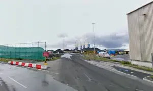 Proposed site of the new cement mill at Newport Docks, pictured in August 2008