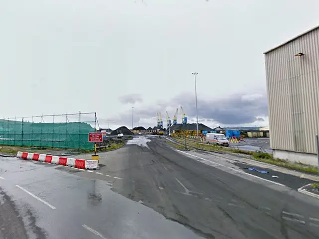 Proposed site of the new cement mill at Newport Docks, pictured in August 2008