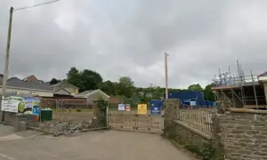 Proposed site of the respite centre on the former Pontllanfraith Comprehensive School site, pictured in June 2025