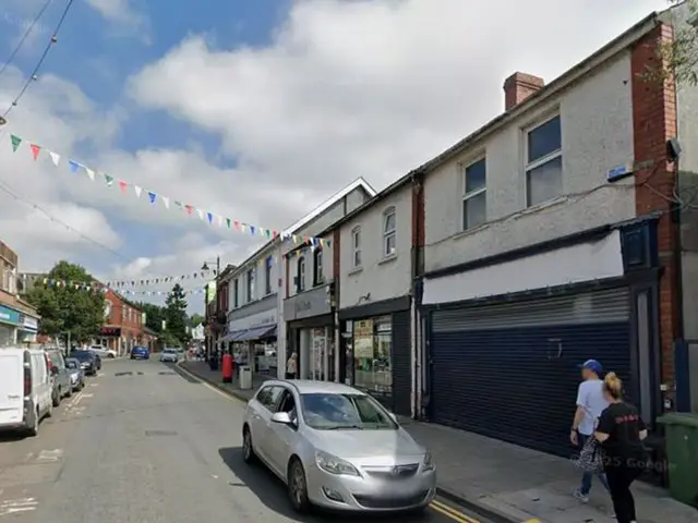 115 High Street (on the right), Blackwood, pictured in June 2025