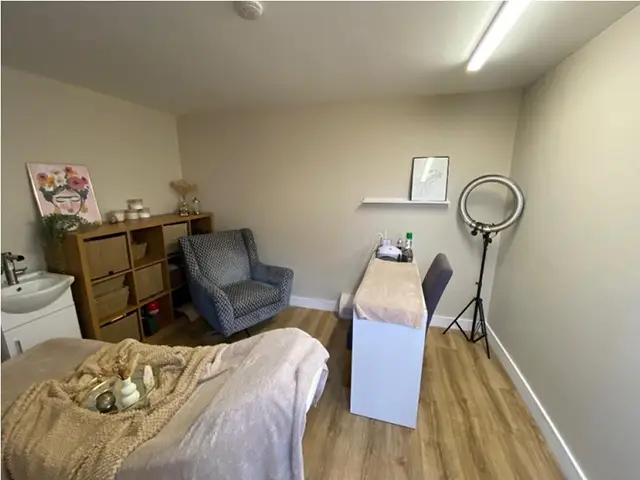 The beauty room at the converted garage in Heol Ewen, Cwmbran