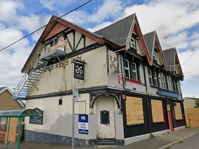 The Cross Keys Inn, Cefn Hengoed, pictured in June 2025