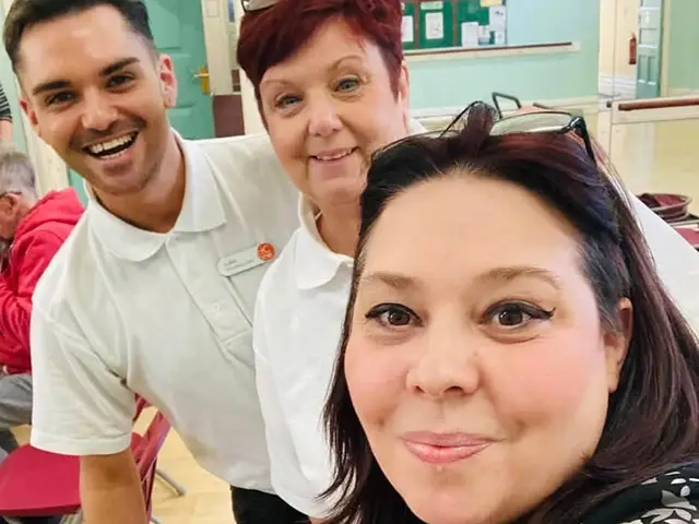 Staff at Parklands Care Home at Bedwas Workmen&rsquo;s Hall last year for an inclusive singing and music get-together