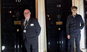 John Kirwan, left, and Jake Turner outside 10 Downing Street