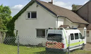 The former St John Ambulance hall, Pandy Road, Bedwas, pictured in May 2023
