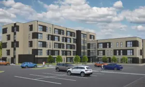 An artist's impression of how the Lower Plas Court development could look