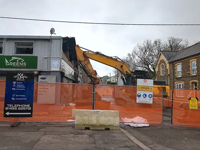 Demolition underway after the fire