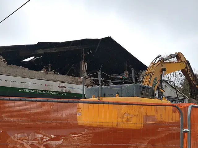 Demolition underway after the fire