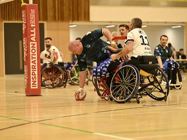 Stuart Williams scoring for Wales against the UK Armed Forces in November