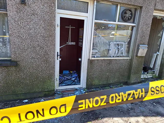 Nancy's Cafe pictured the day after the fire