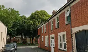 3 Baldwin Street (right), Newport, pictured in June 2025