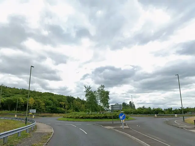 Children will be expected to cross this roundabout, at the junction of Angel Way and the A469, when walking from Aberbargoed to Heolddu Comprehensive School